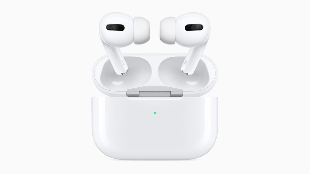 Les AirPods Pro avec leur boitier de recharge sans fil.